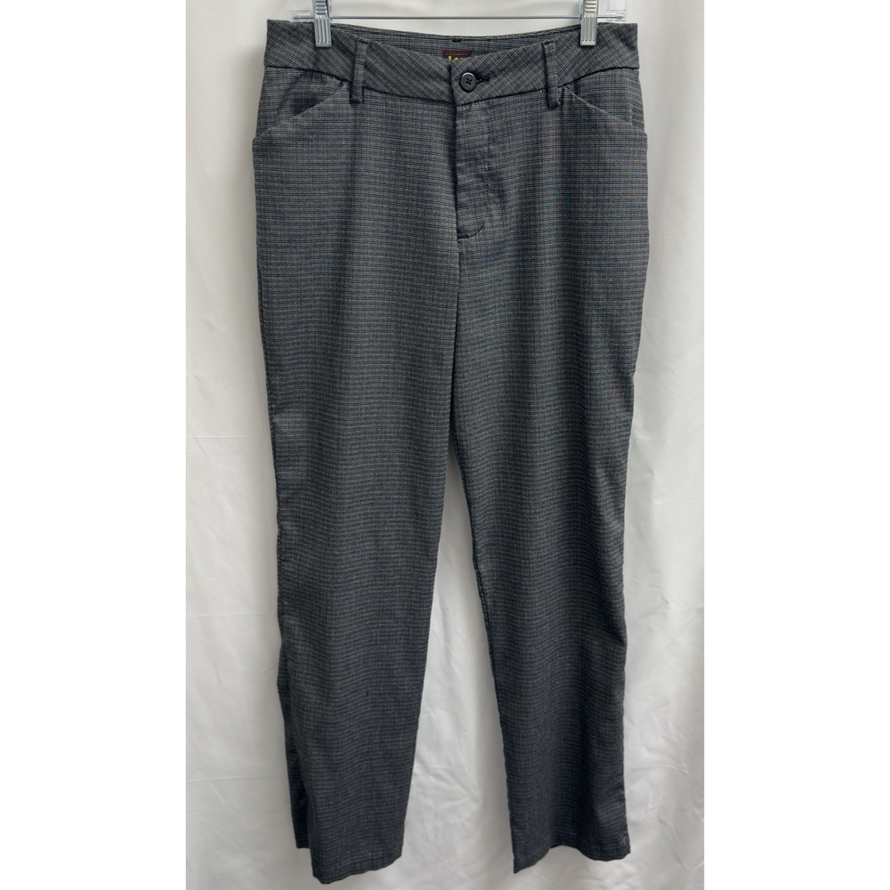 Lee Wrinkle Free Pants Trousers Women's 10 Long Black White Crosshatch